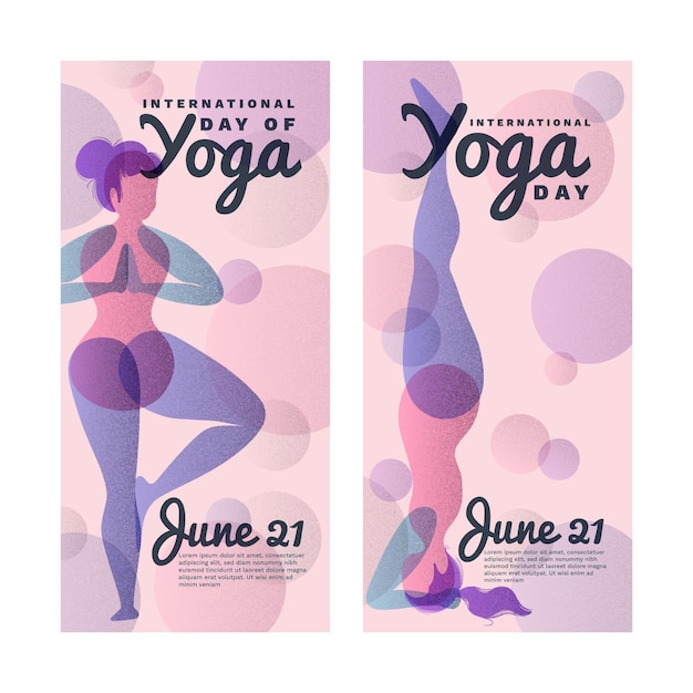 Plantilla de banner del día internacional del yoga