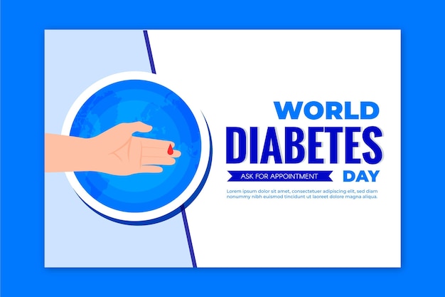 Vector gratuito plantilla de banner del día mundial de la diabetes