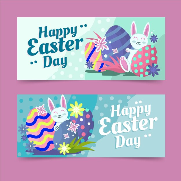 Plantilla de banner del día de pascua