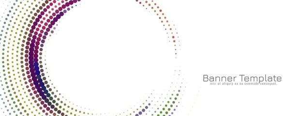 Plantilla de banner elegante de semitono circular colorido abstracto