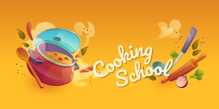 Vector gratuito plantilla de banner de escuela de cocina