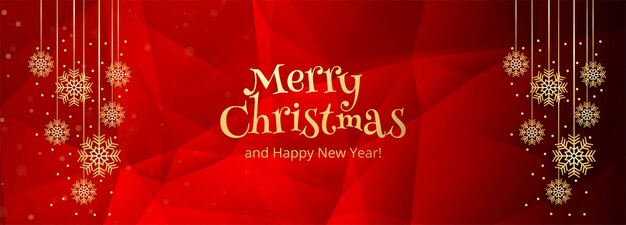 Plantilla de banner de feliz navidad con adornos