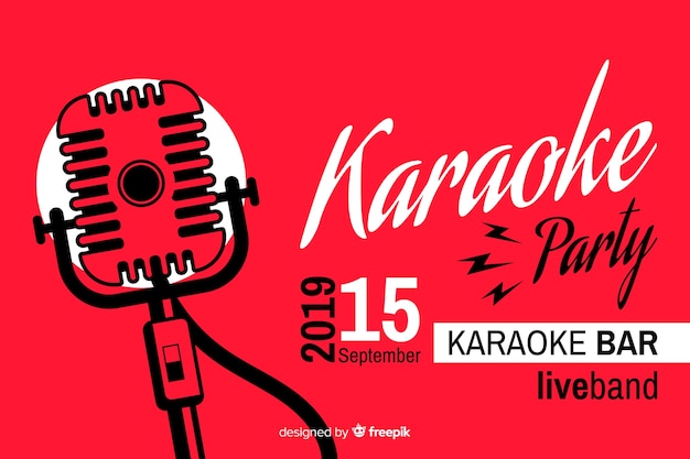 Vector gratuito plantilla de banner de fiesta de karaoke creativo