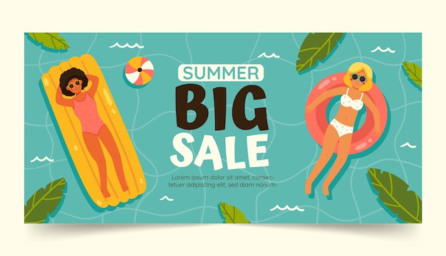 Plantilla de banner de gran venta de verano