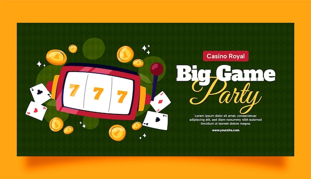 Vector gratuito plantilla de banner horizontal para casino y juegos de azar