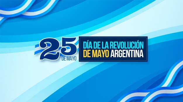 Plantilla de banner horizontal degradado 25 de mayo