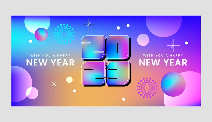 Vector gratuito plantilla de banner horizontal degradado año nuevo 2023