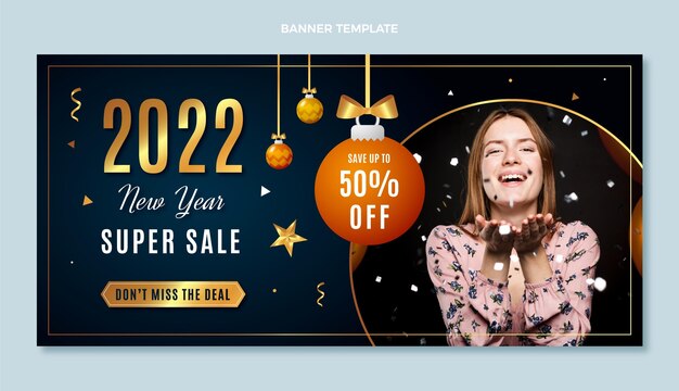 Plantilla de banner horizontal degradado