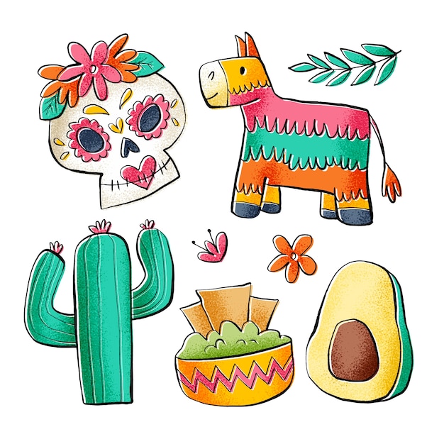 Plantilla de banner horizontal dibujada a mano para la celebración del cinco de mayo