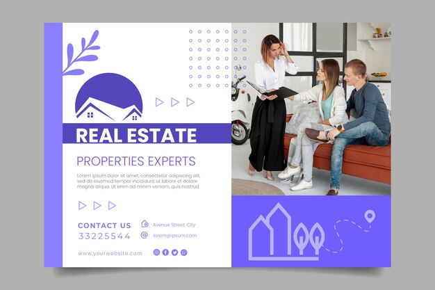 Plantilla de banner horizontal inmobiliario