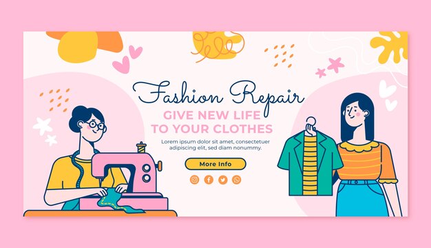 Plantilla de banner horizontal de moda circular