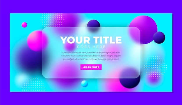 Plantilla de banner horizontal de morfismo de vidrio realista