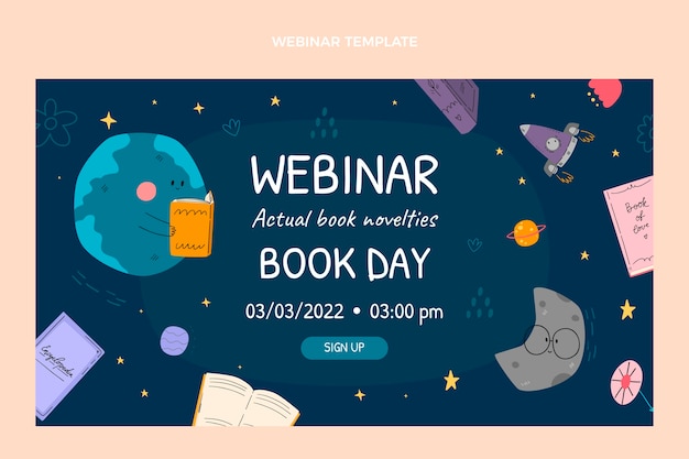 Vector gratuito plantilla de banner horizontal plano del día mundial del libro