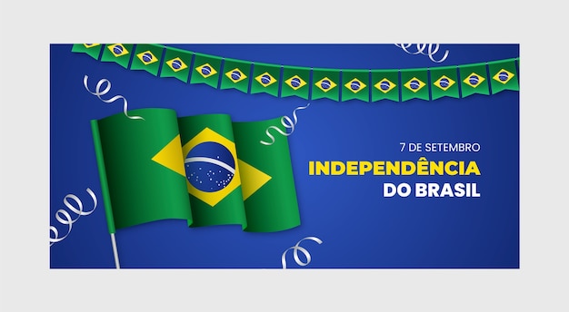 Plantilla de banner horizontal realista para la celebración del 7 de septiembre