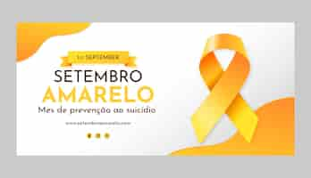 Vector gratuito plantilla de banner horizontal realista para el mes brasileño de prevención del suicidio