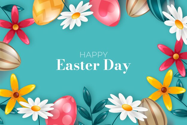 Plantilla de banner horizontal de venta de pascua degradado