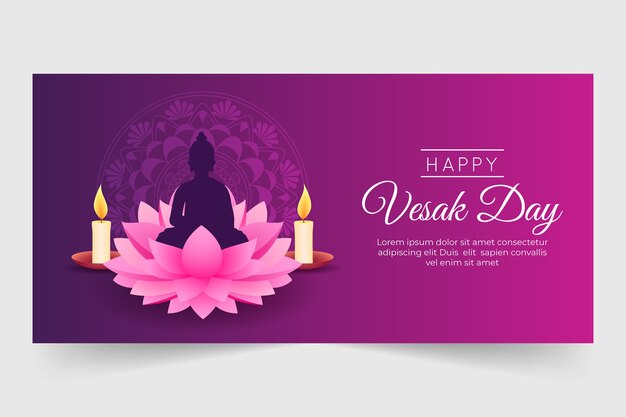 Plantilla de banner horizontal vesak degradado