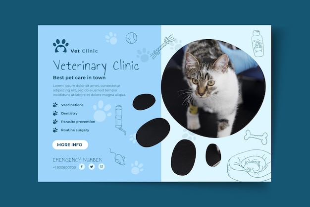 Plantilla de banner de instagram veterinario
