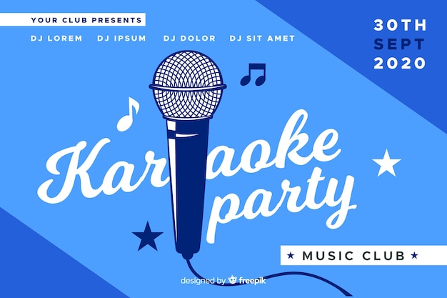 Plantilla banner karaoke estilo plano