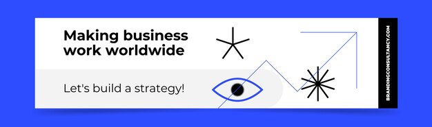 Plantilla de banner de linkedin de consultoría de diseño plano