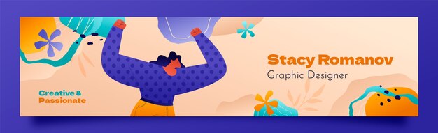 Plantilla de banner de linkedin de recursos humanos degradado