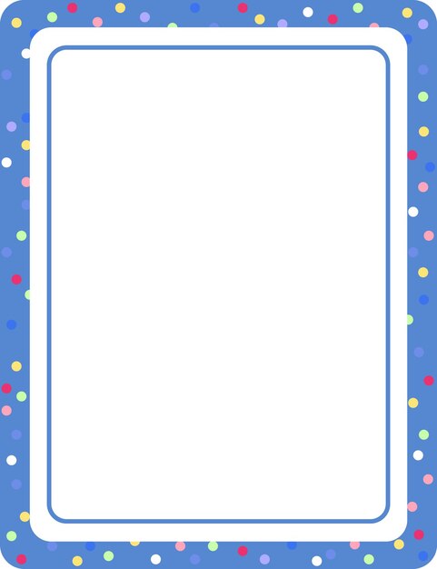 Plantilla de banner de marco vertical azul vacío