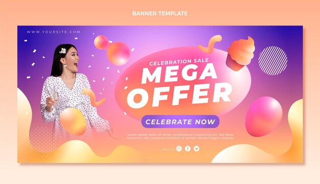 Plantilla de banner de mega oferta