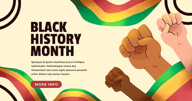 Vector gratuito plantilla de banner de mes de historia negra en acuarela