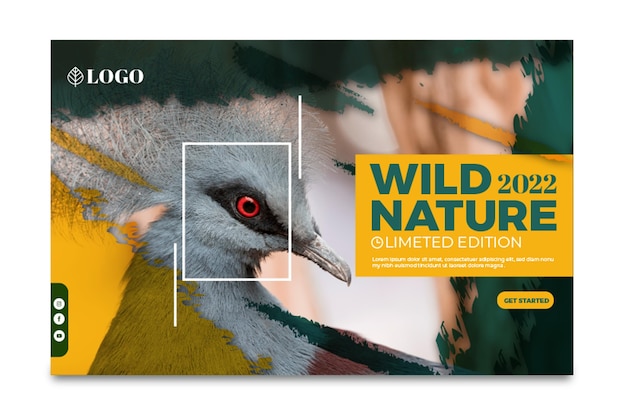 Vector gratuito plantilla de banner de naturaleza salvaje