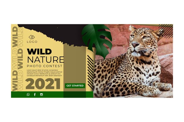 Plantilla de banner de naturaleza salvaje