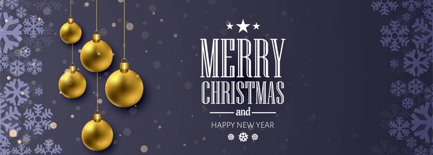 Vector gratuito plantilla de banner de navidad con adornos