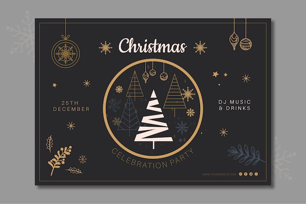 Vector gratuito plantilla de banner de navidad