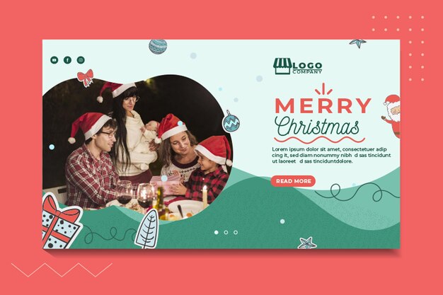 Plantilla de banner navideño festivo