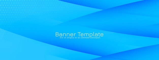Plantilla de banner de negocios azul de estilo de onda moderna con estilo