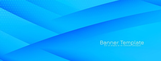 Plantilla de banner de negocios azul de estilo de onda moderna con estilo