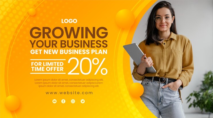 Vector gratuito plantilla de banner de negocios degradado