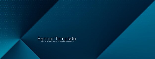 Plantilla de banner de negocios geométrico elegante azul moderno