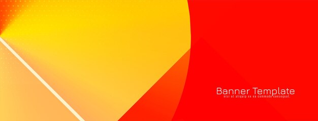 Plantilla de banner de negocios geométrico rojo y amarillo elegante moderno