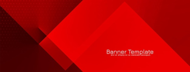 Vector gratuito plantilla de banner de negocios geométrico rojo con estilo moderno futurista