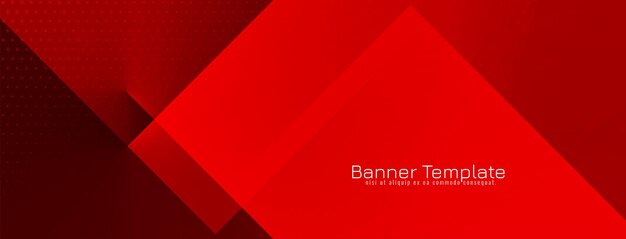 Plantilla de banner de negocios geométrico rojo con estilo moderno futurista