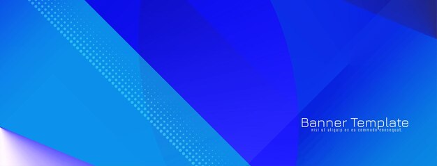 Plantilla de banner de negocios geométricos de color azul moderno