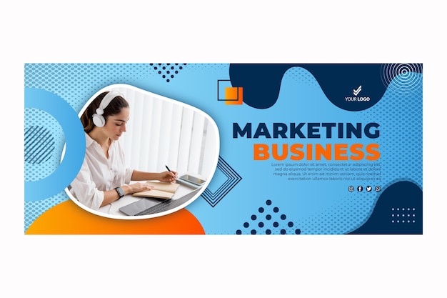 Plantilla de banner de negocios de marketing