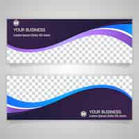 Vector gratuito plantilla de banner de negocios en morado