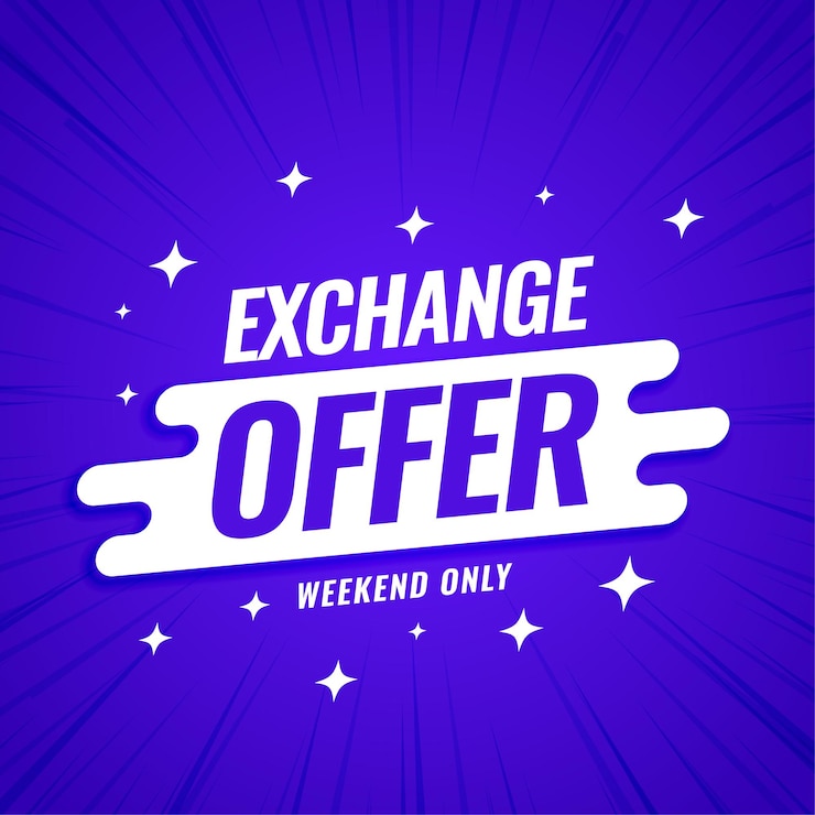 Vector gratuito plantilla de banner de oferta de intercambio moderno