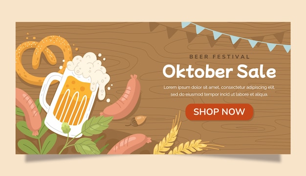 Vector gratuito plantilla de banner de oktoberfest