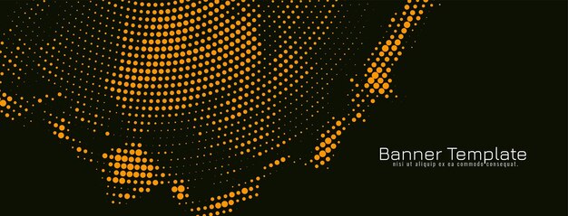 Plantilla de banner oscuro de diseño de medios tonos marrón suave moderno