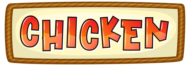 Vector gratuito plantilla de banner de palabra de pollo