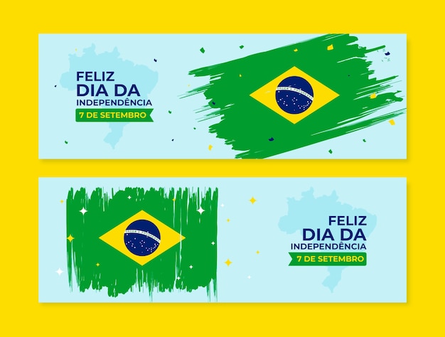 Vector gratuito plantilla de banner plano para la celebración del 7 de septiembre