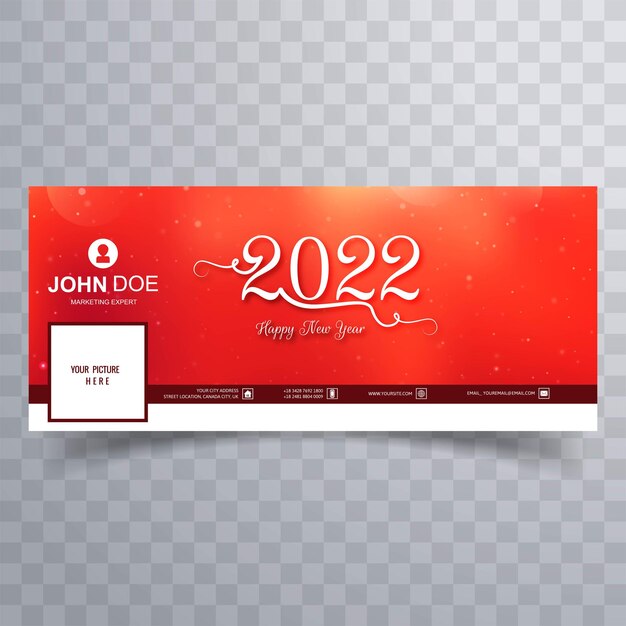 Plantilla de banner de portada de año nuevo de celebración 2022