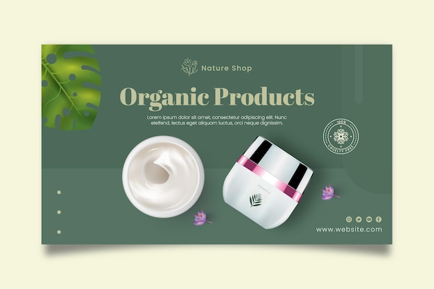 Vector gratuito plantilla de banner de productos orgánicos